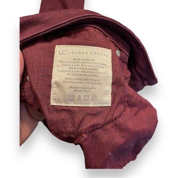 Lauren Conrad Maroon Skinny‎ Jeans Size 14 - Picture 5 of 8